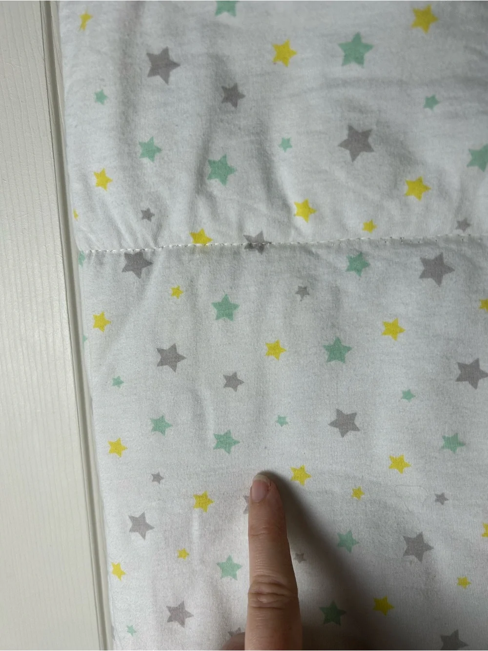 Child of Mine by Carter's Lamb Stars Baby Blanket Comforter Quilt Gray White